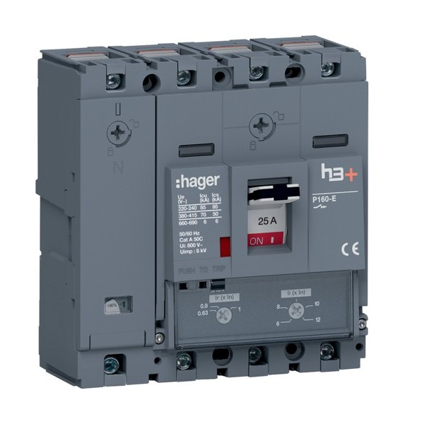DISJ.H3+P160 TM 4X25A 70KA - APPAREILLAGE DE TETE HAGER HES026DC