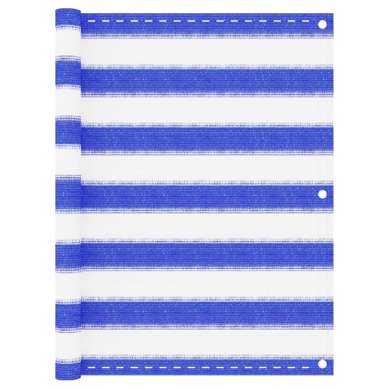 Écran de balcon brise-vue - Protection confidentialité 75 x 400 cm - PEHD bleu et blanc - Réf 02_0010121_0