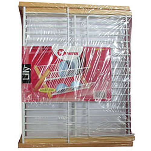 EGOUTTOIR PLIABLE AVEC GRILLE ET CADRE EN BOIS DE PIN - METALTEX