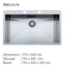 EVIER 1 CUVE PLANAR 8 INOX PEX210-78 FRANKÉ