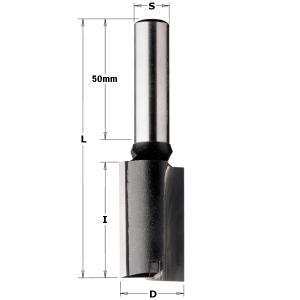 FRAISE À DÉFONCER CARBURE CMT - DIAMÈTRE 12 MM -  HAUTEUR 50 MM - QUEUE DE 12 MM