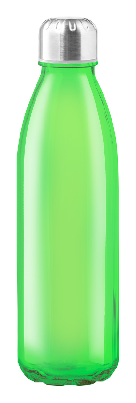 Gourde en verre transparent - forme bouteille - bouchon inox - 650 ml_0