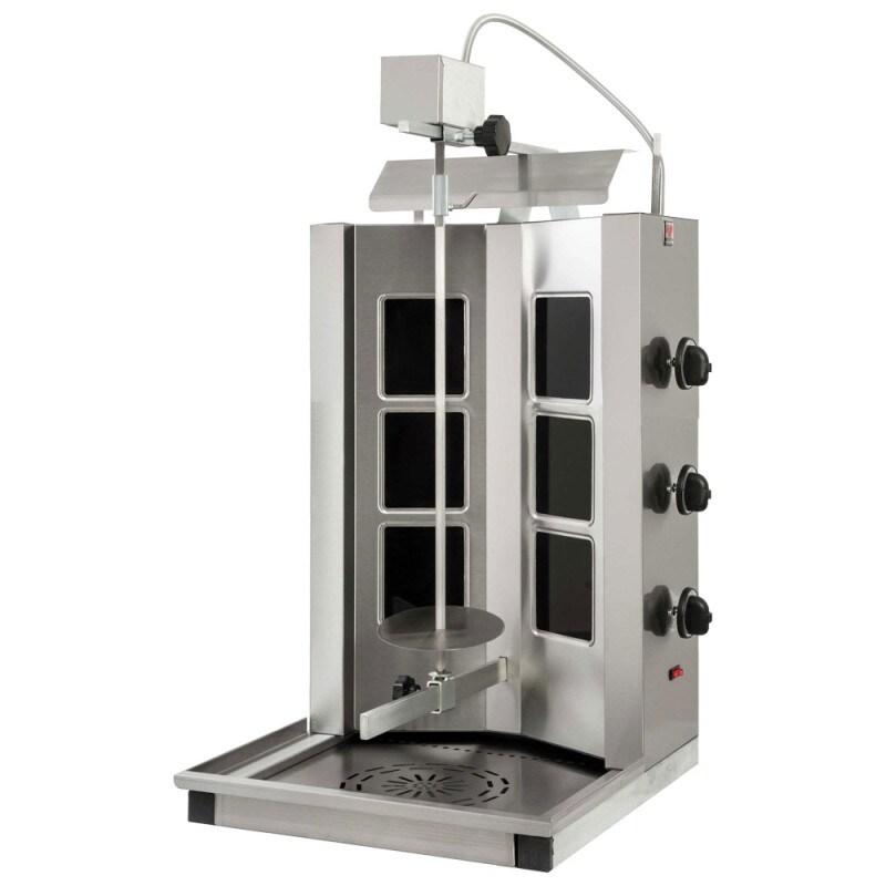 Gril à kebab Vitrocéramique avec 3 zones de chauffage, moteur supérieur, charge max. 20-30 kg 480x500x870 mm - VIRTUS - 0615402321211_0