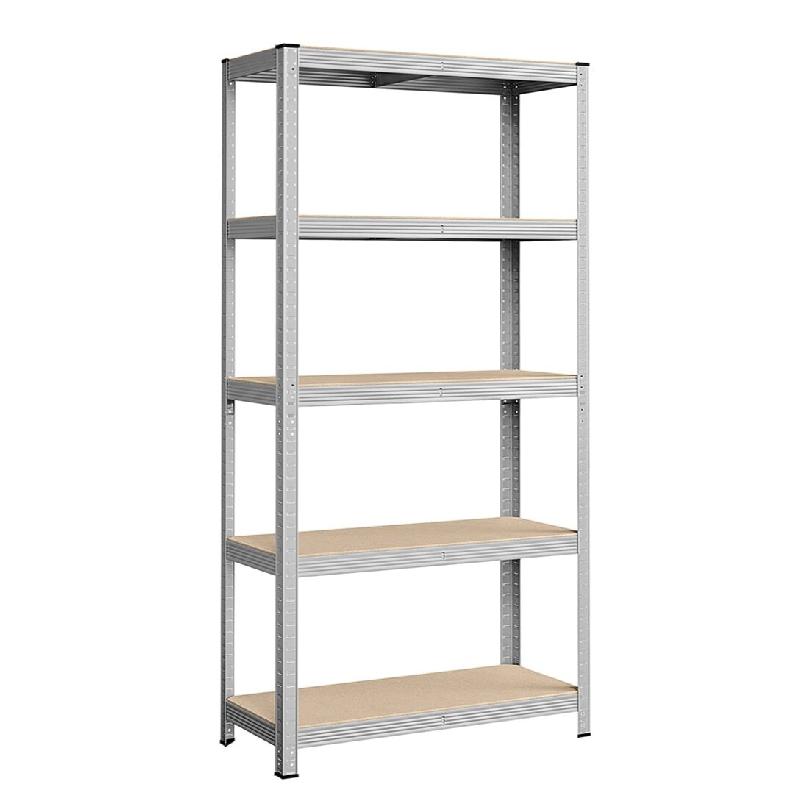 Helloshop26 - Étagère de rangement charge lourde en acier résistant clipsable 5 niveaux tablette en MDF 180 x 90 x 40 cm  capacité 12_0003745 - Bo_0