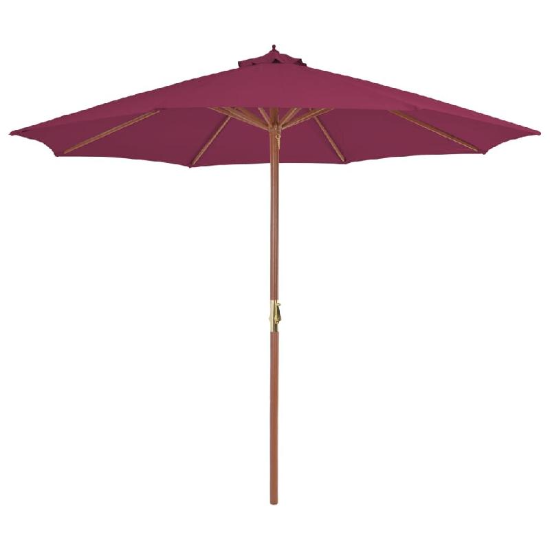Helloshop26 - Parasol avec mât en bois 300 cm rouge bordeaux 02_0008116 - 3000434382724_0
