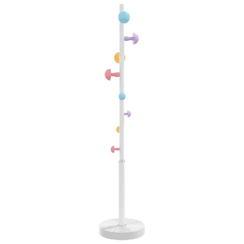 Helloshop26 - Porte-manteau sur pied 172 cm rangement pratique 8 patères style contemporain en fer enduit de poudre blanc 02_0047596 - blanc 30002348_0