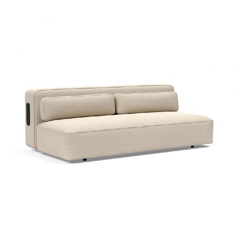 Innovation Living - Canapé convertible design Yonata tissu Phobos Latte - multifonction et minimaliste_0