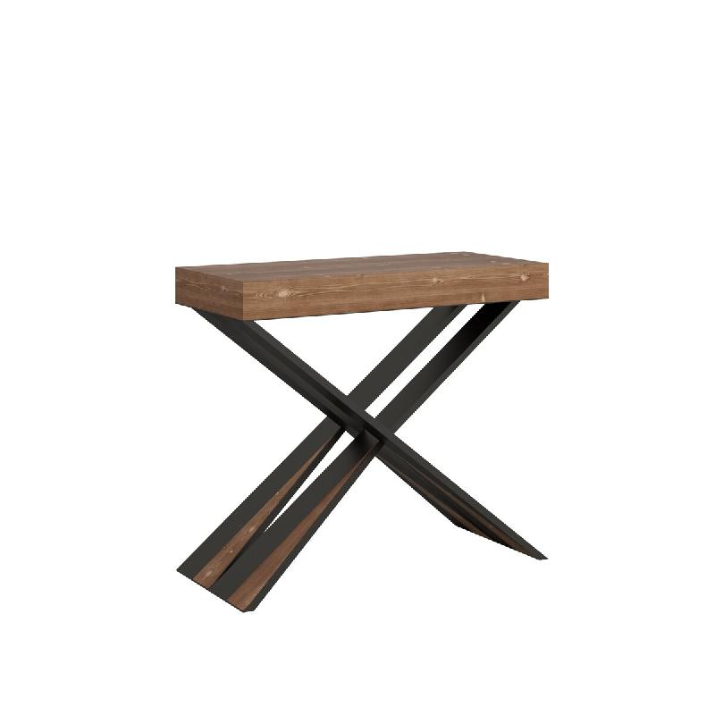 Itamoby Console Extensible 90X40/290 Cm Diago Premium Sapin Teint Structure Anthracite - marron VE090CODIA060-AT-FO-AN_0
