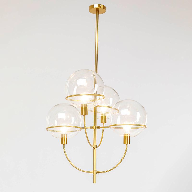 KARE LANTERN SUSPENSION Ø 68 CM À 4 LAMPES DORÉE