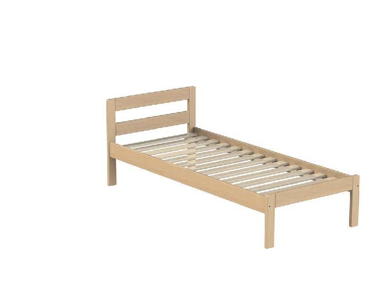 LIT NOVA 90X200 PMR HAUTEUR 50CM TÊTE 2 TRAVERSES SOMMIER À LATTES NATUREL - MANUTAN COLLECTIVITÉS