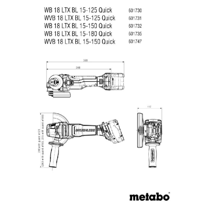 Meuleuse à angle 180 mm 18V WB 18 LTX BL 15-180 - sans batterie ni chargeur - avec coffret_0