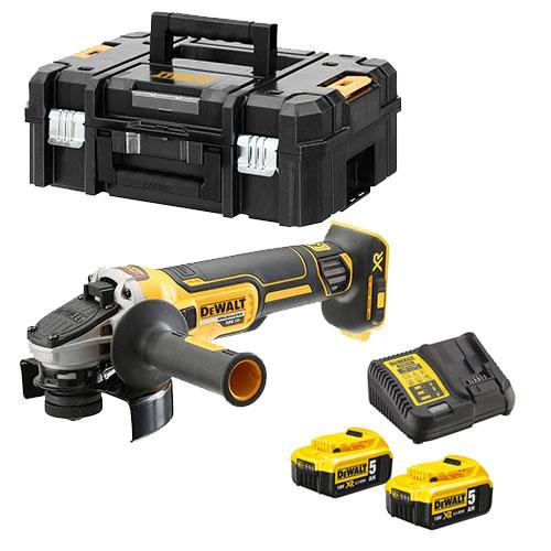 Meuleuse xr 18v 125mm + 2 batteries 5ah + chargeur + coffret t-stak - DEWALT - dcg405p2-qw - 743943_0