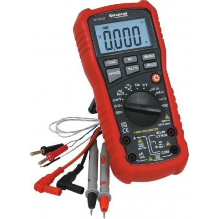 Multimètre digital automatique avec sonde de température - Échelle 1000V - Cat III 1000V - Réf. 11576287_0