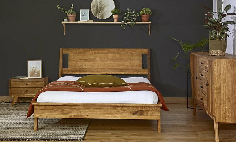 PACK LIT ET TÊTE DE LIT KALICE + MATELAS  BOIS 160X200 CM/OPT:MATELAS RIVA RESSORTS