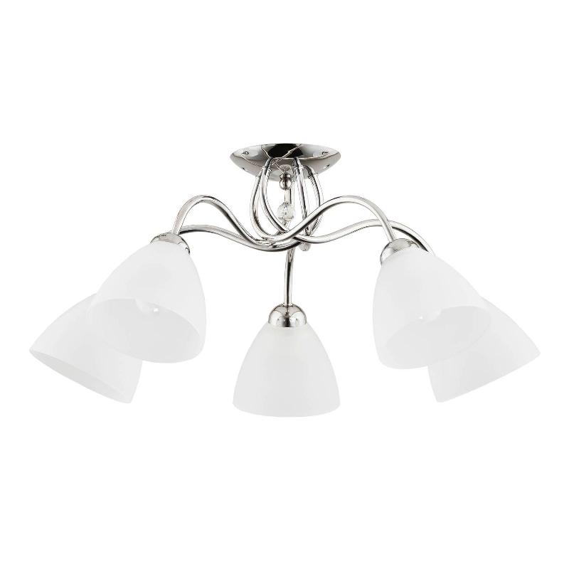 ALFA PLAFONNIER SVETLANA, CINQ LAMPES, ARGENTÉ