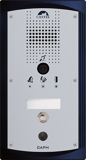 Portier audio vidéo à 1 bouton dappel conforme loi Handicap avec carte suppression de bruit de fond intégrée -  CAPH V1B BRUIT_0