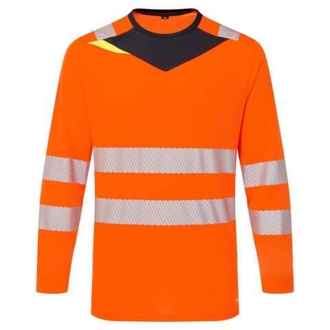 PORTWEST DX416 T-SHIRT MANCHES LONGUES HV DX4 ORANGE/NOIR - TAILLE XXL