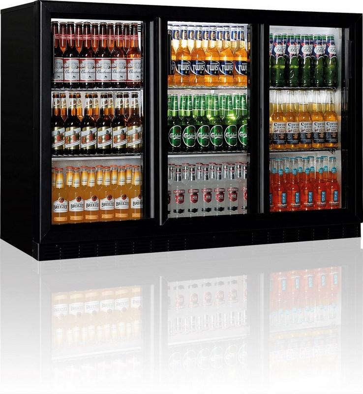 Réfrigérateur bar avec 3 portes battantes en verre, 320 litres, +1°/+10°c - 9976C_0