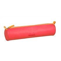 RHODIARAMA TROUSSE RONDE SIMILI CUIR ITALIEN 5X21,5 CM - CORAIL - LOT DE 3