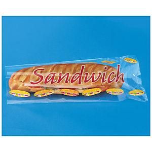 SACHET SANDWICH PLASTIQUE TRANSPARENT IMPRIMÉ