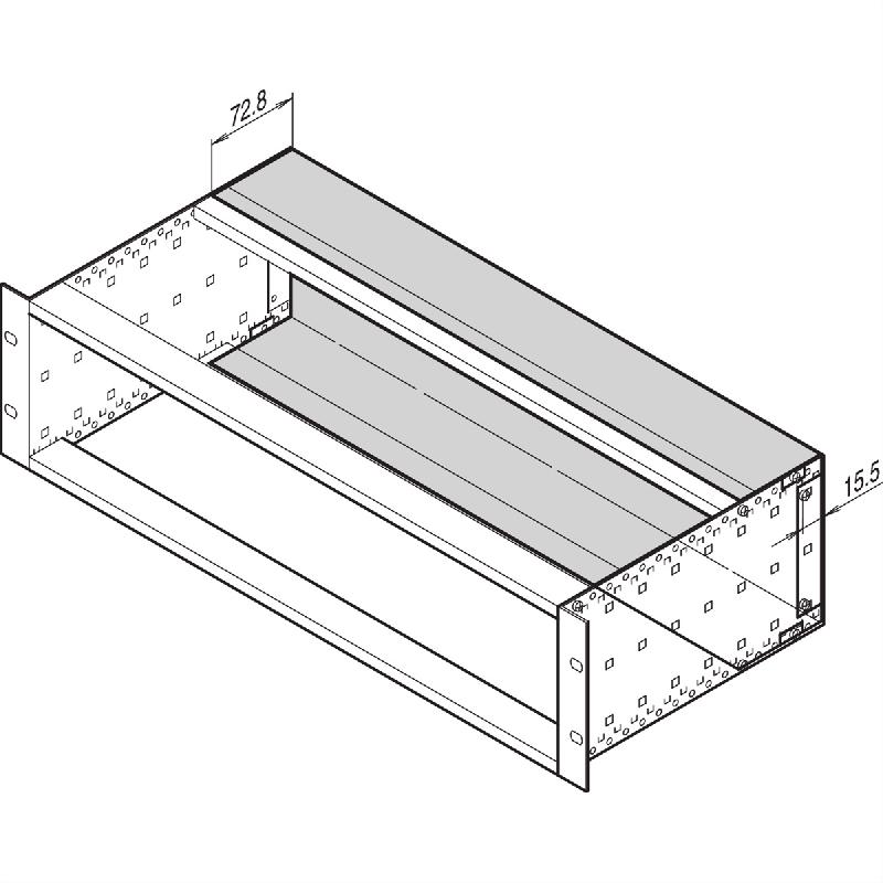 SCHROFF EuropacPRO Capot arrière pour joint CEM en acier inoxydable, 3 U, 84 HP_0