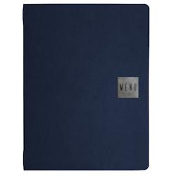 Set 12 porte-menu A4 Stil Casa, polyuréthane, 24,3x31,6 cm, 3 enveloppes plastiques, élastique, bleu. - PM2C-BND-MN-SI_0
