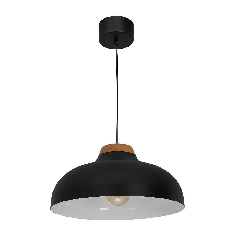 LUMINEX SUSPENSION GUS AVEC ABAT-JOUR MÉTALLIQUE, NOIR