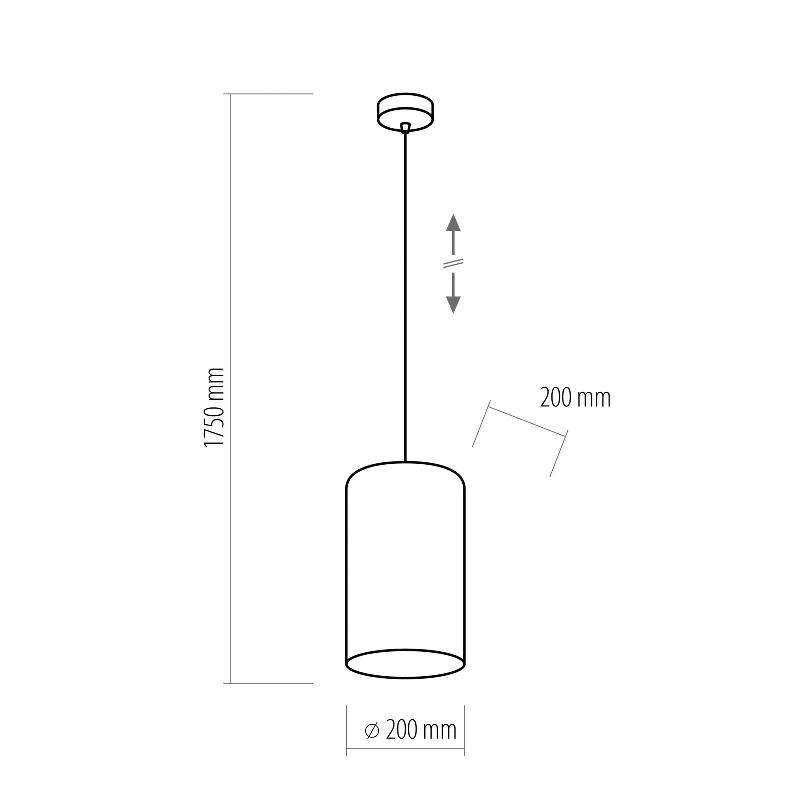 TK LIGHTING SUSPENSION TERCINO ABAT-JOUR VERT 1 LAMPE Ø 20 CM