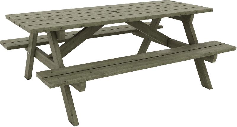 TABLE-BANCS BOIS BATZ - PIN TRAITÉ