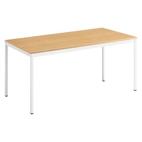 TABLE DE BUREAU MULTI-USAGE ÉCO HÊTRE 160 X 80 CM PIEDS BLANC