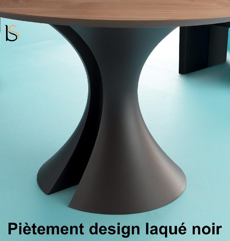 Table de réunion ronde Ola - Martex - 125, Anthracite, Noyer_0