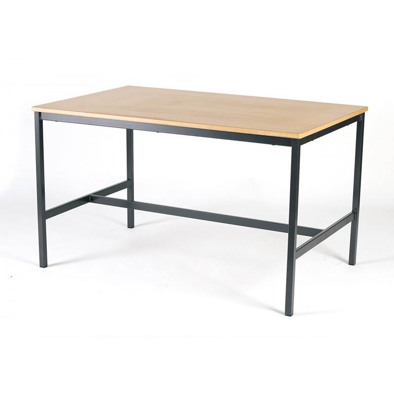 Table de travail 4 pieds – Hauteur 80 cm – Plateau stratifié ou mélaminé – Piétement acier avec coloris au choix_0
