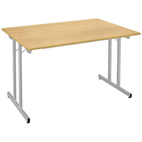 TABLE PLIANTE MULTIUSAGE 120 X 60 CM HÊTRE PIED ALU