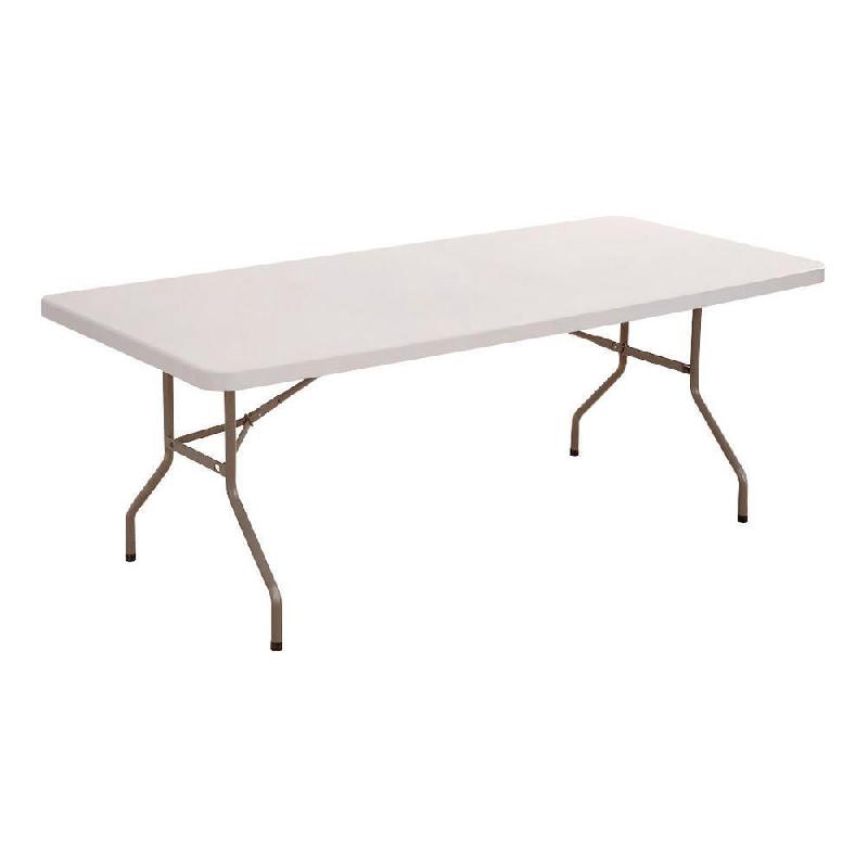 TABLE PLIANTE POLYETHYLENE RECTANGLE - 122 X 61 CM - PLATEAU GRIS - PIEDS GRIS