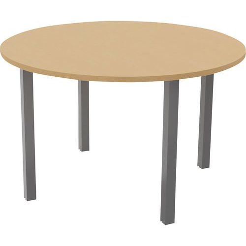 TABLE RÉUNION ARCHE Ø 120 CM 4 PIEDS HÊTRE / ALU - BURONOMIC