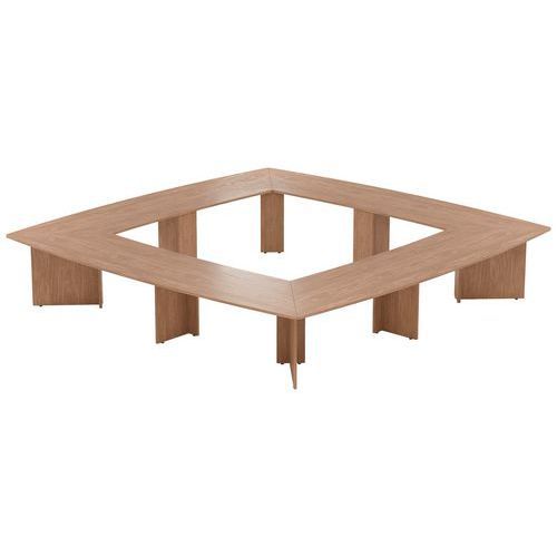 TABLE RÉUNION ATEM 400 X 400 CM PIED PANNEAU NOYER - MBA