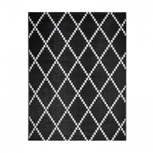 TAPIS D'EXTÉRIEUR EN PLASTIQUE TRESSÉ - 120X160CM - NOIR - RÉVERSIBLE - 400GR / M2 - TUNIS AVRIL PARIS