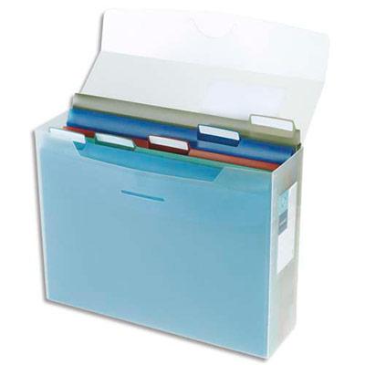 VALISETTE DE CLASSEMENT VIQUEL PROPYGLASS - POLYPROPYLENE TRANSLUCIDE - DOS 9 CM - 5 SOUS-DOSSIERS A ONGLETS INCLUS