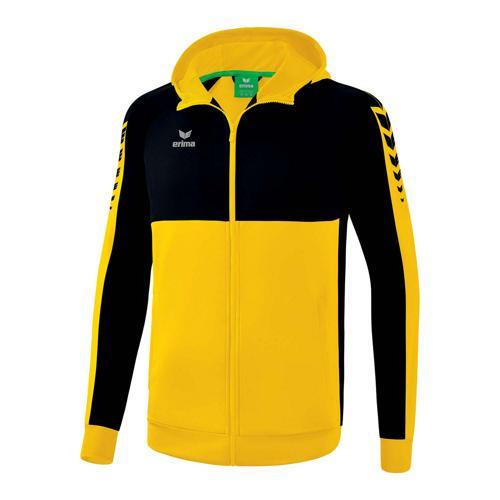 VESTE DE SURVÊTEMENT À CAPUCHE FEMME - ERIMA - SIX WINGS JAUNE/NOIR