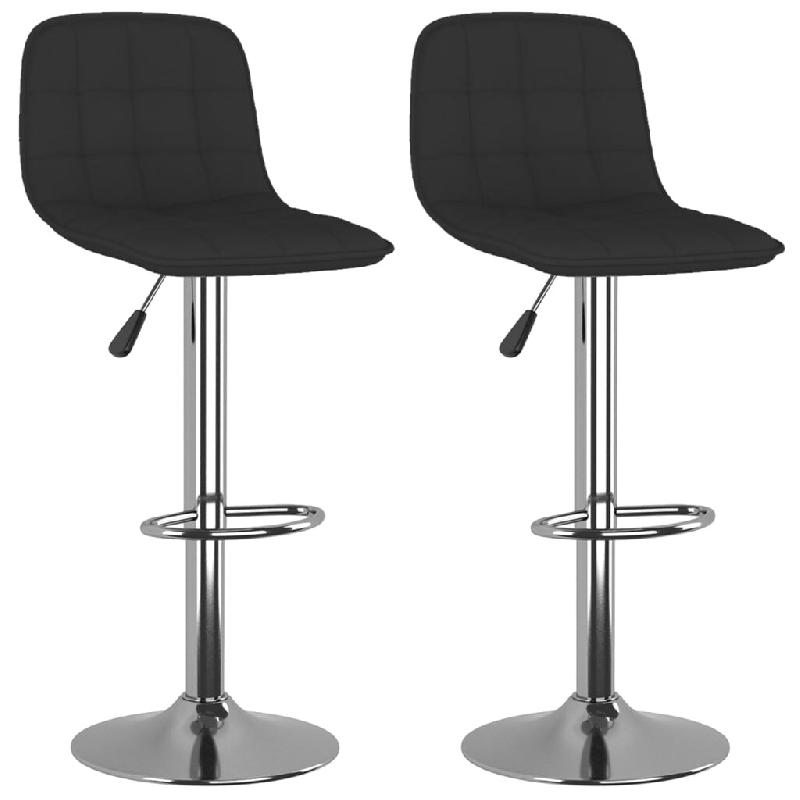 VidaXL Tabourets de bar lot de 2 noir tissu Modèle Lofty Épuré - 333951_0