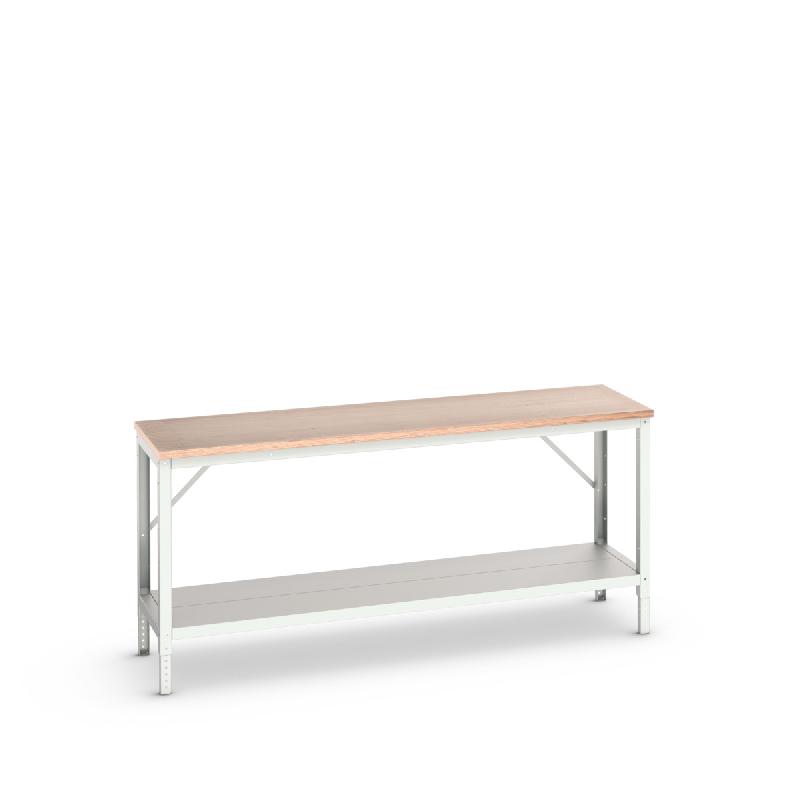 Établi Verso avec ossature réglable - tablette & plateau multiplis - LxPxH 2000x600x780-930 mm - RAL 7035_0
