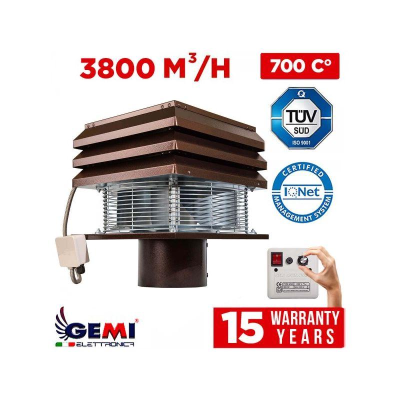 Ventilateur De Cheminée Professionnel Diamètre 250mm - Acier Galvanisé, Pour Conduit Rond, Fabrication Italienne