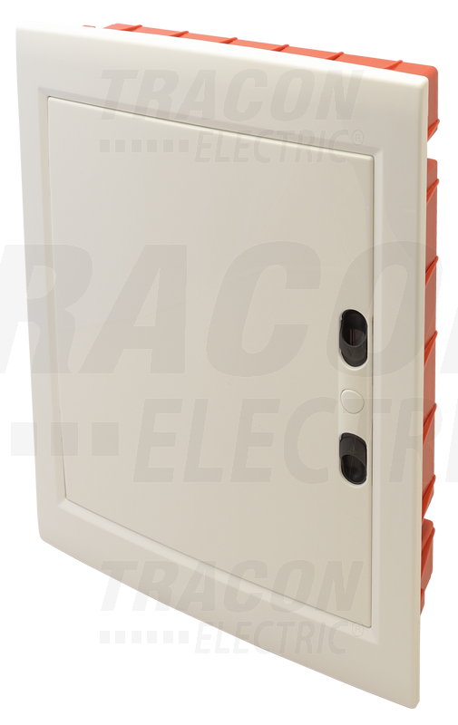 Boîte de distribution encastrée - cache plat blanc - rail N-PE 2×12 (24) modules - IP40 - dimensions 395×305×85mm_0