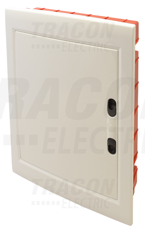 Boîte de distribution encastrée, cache plat blanc, rail n-pe 2×12 (24) modul, ip40, (h×w×d=395×305×85mm)_0