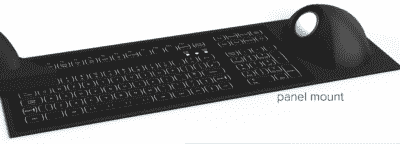 Clavier industriel étanche IP67 QWERTY - pavé numérique et trackball encastrable 38mm - rétroéclairé - NSI - Référence: KSGE103B0001-WLED_0