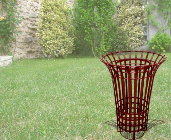 Corbeille de propreté TULIPE en acier, à fixer idéale pour l'équipement urbain - Capacité 60 L - TULIPE_0