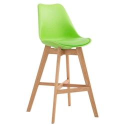Décoshop26 - Tabouret de bar style scandinave avec repose-pieds en bois assises en plastique et synthétique vert TDB10370 - 3000486769603_0