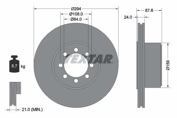 Disque de frein Textar 92171700 - ventilé de l'intérieur - côté arrière_0