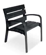 Fauteuil PAMIER BOIS en fonte et bois de Guinée - Réf. 7110 - Pieds en fonte ductile GGG-40_0