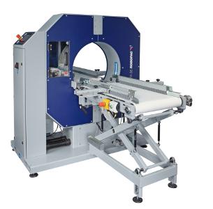 Filmeuse horizontale Compacta SPG - Banderolage automatique pour produits longs - Convoyeur motorisé antidérapant - Écran tactile - Pince et coupe automatique_0